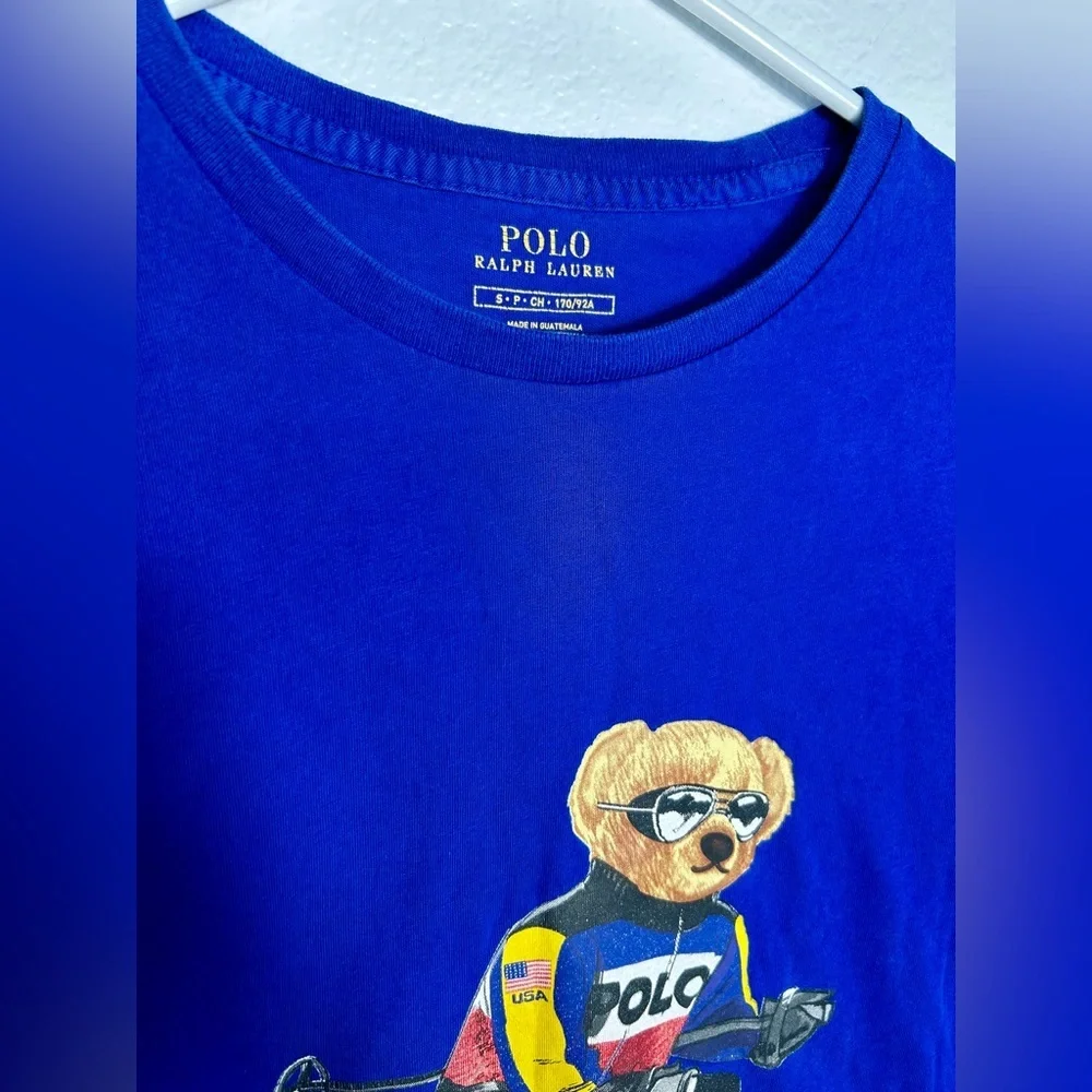 Polo Ralph Lauren Men's size small Blue Ski Bear Long Sleeve Shirt Vintage Rare - Picture 2 of 7